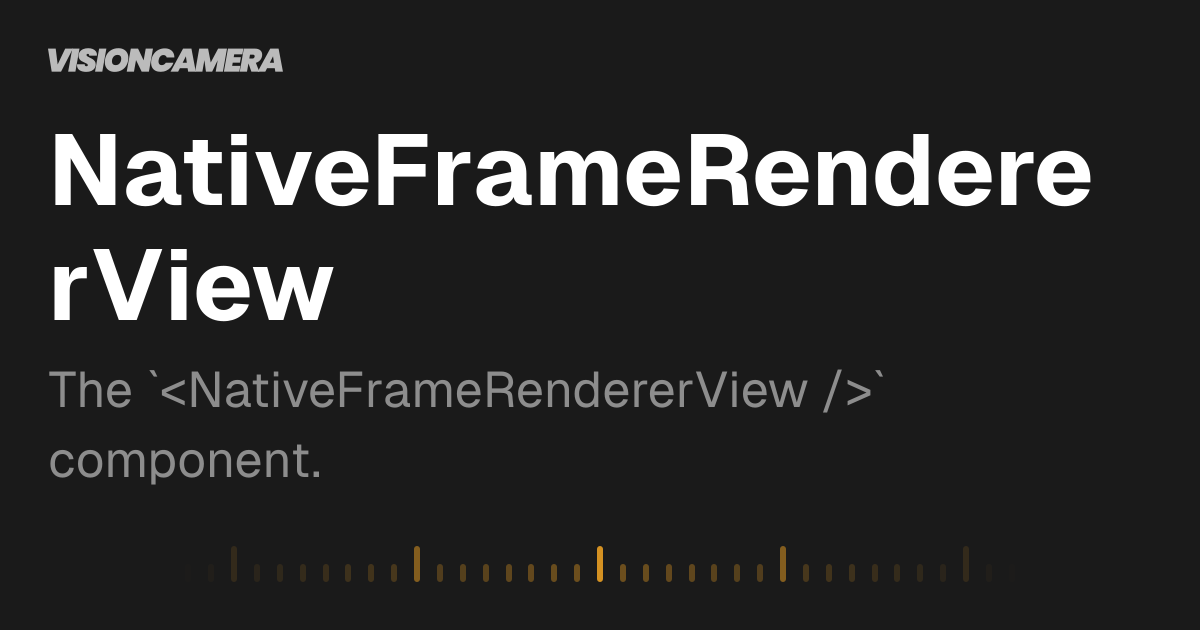 NativeFrameRendererView | VisionCamera